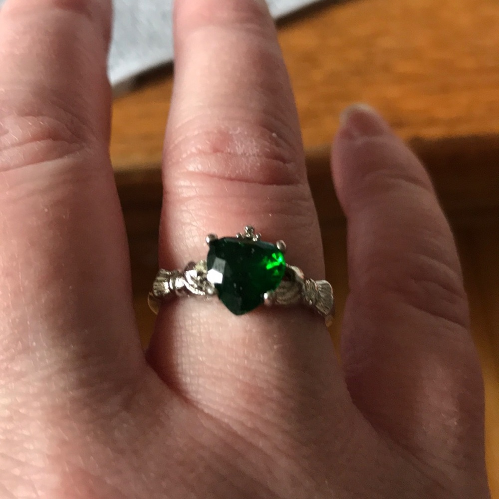 Silver Plated Claddagh Ring size 8